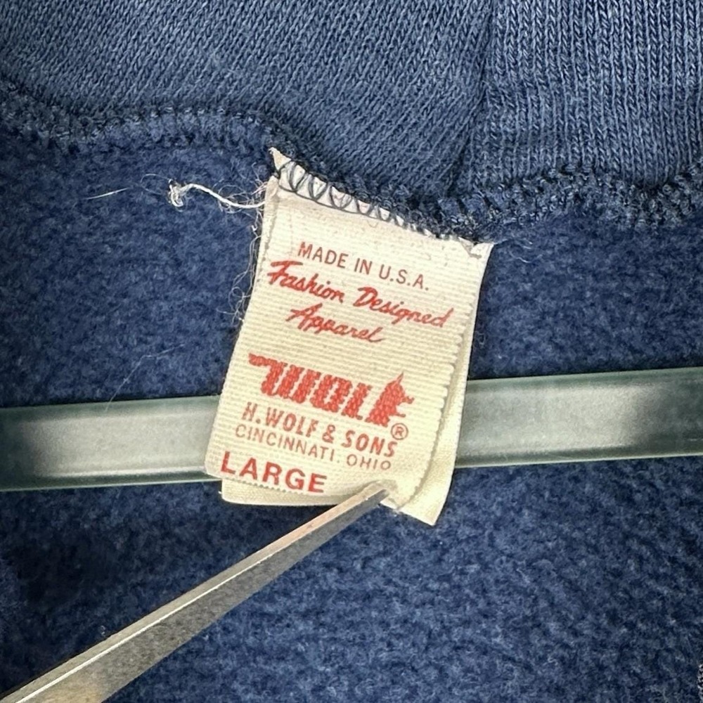 Vintage 80s UCLA Hooded Sweatshirt Large –  Quarter Zip Pullover by Wolf USA, - Picture 3 of 9